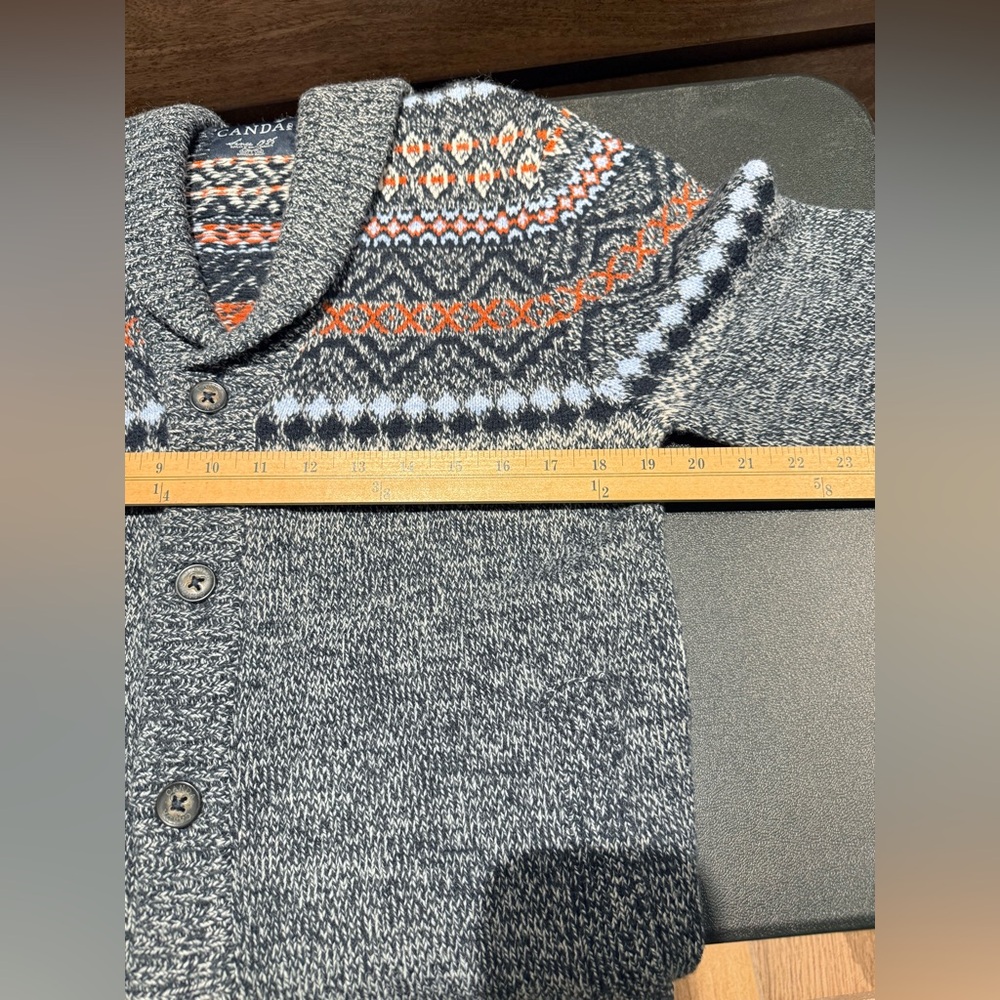 Canda C&A SHAWL COLLAR CARDIGAN button front closure thick textured knit - Picture 9 of 9